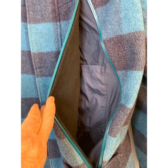 Rare Victorinox Mens Coat Medium Wool Blend Plaid Blue RD10715 - Picture 9 of 16